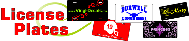 Custom License Plates with any decal